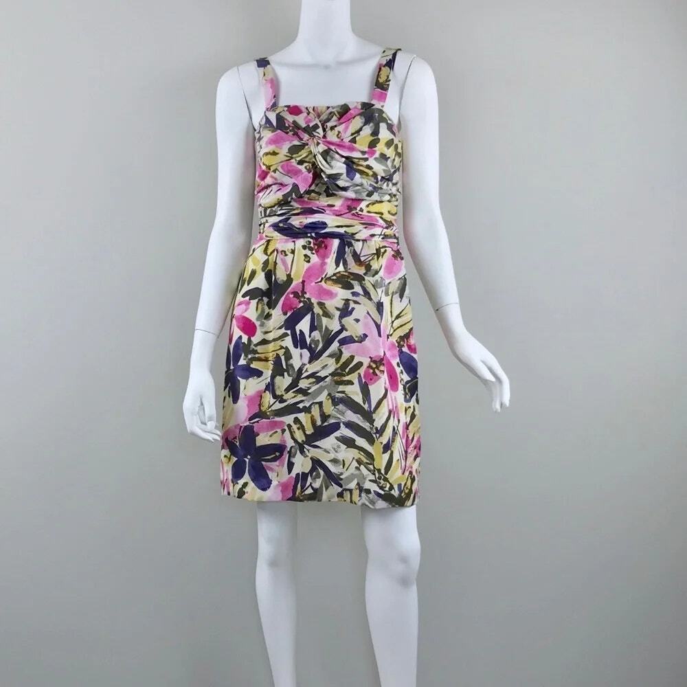Banana Republic Floral Mini Dress in Pink, Green & Navy - Picture 2 of 8